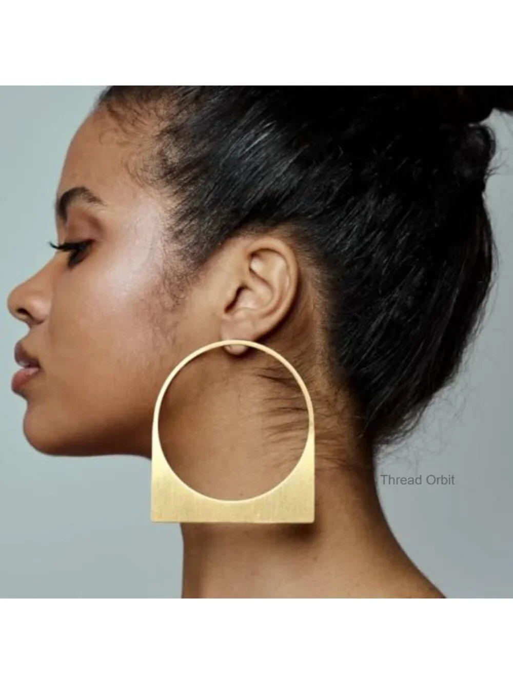 Large Gold Hoop Earrings Chunky Geometric Hollow Brushed Metal Drop Dangle Studs